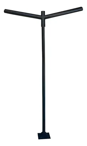 Poste aco 4 metros com 2 publica led 100w completo