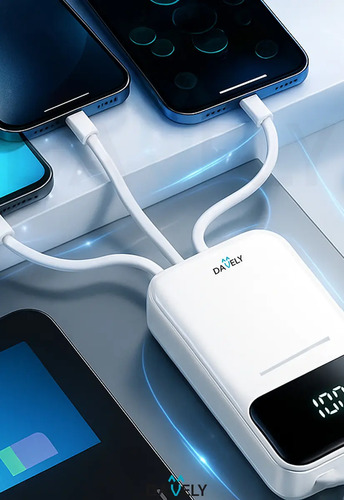 Power Bank 20.000mAh 22.5W Carga Rápida Com Display Digital Carregador Portátil Carga Rápida Premium Compatível Com Todos Os Celulares Iphone Android IOS apple xiaomi LG Samsung Motorola -Marca Davely