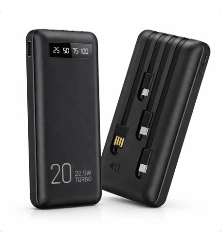 Power bank 20000mah carregador portatil turbo rapido 225w di