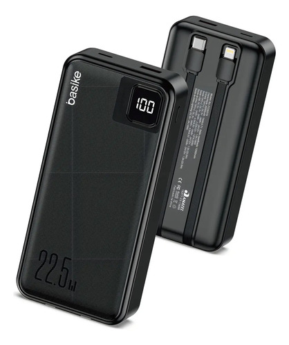 Power bank basike 20000mah preto carga rapida 225w para ipho