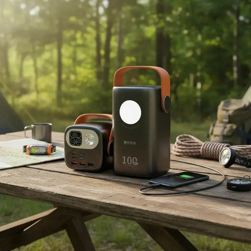 Power Bank Hrebos 60.000mah 100w Pb-997 Para - Starlink Mini Preto