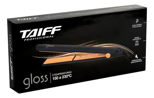Prancha Taiff Gloss Blue Cerâmica com Macadâmia, Argan e Queratina