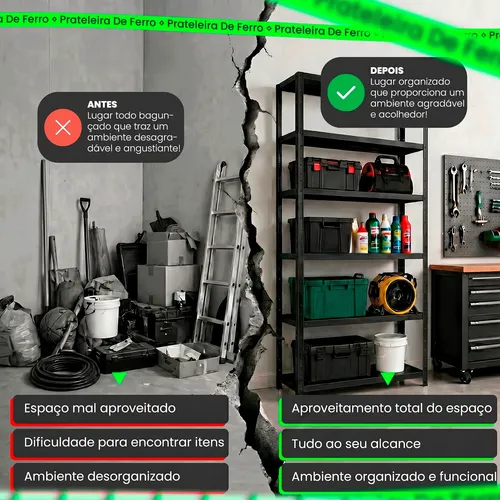 Prateleira 6 Andares De Ferro Estante Para Escritório Aço