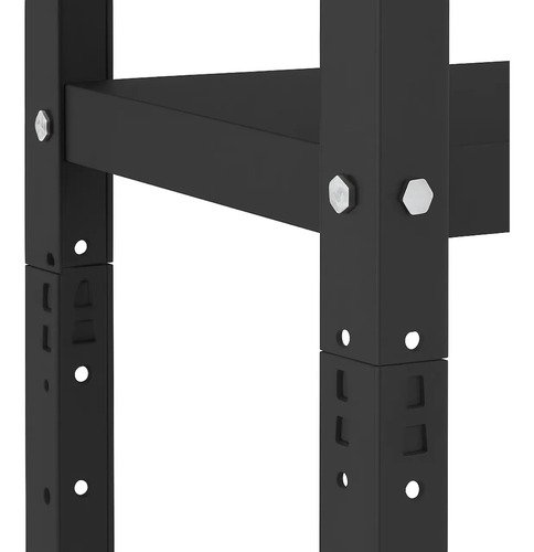 Prateleira De Aço 5 Bandejas 40x92cm Preta Coluna Triparti