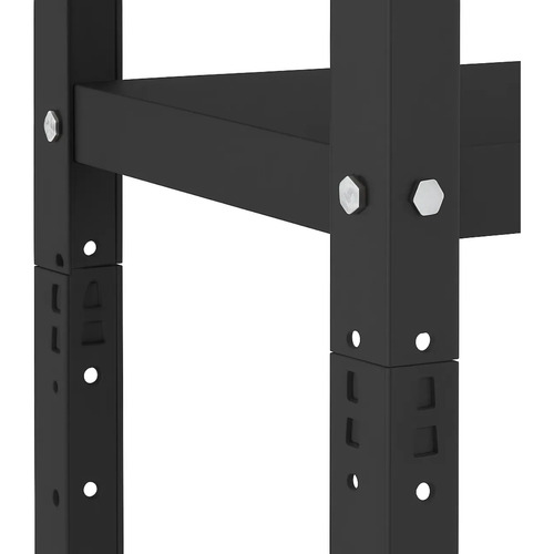 Prateleira De Aço 5 Bandejas 40x92cm Preta Coluna Triparti