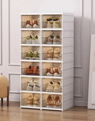 Prateleira de sapatos em camadas e 6 branco 1