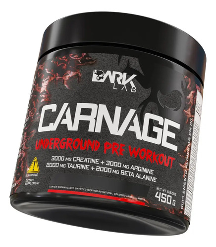 Pre treino carnage pink lemonade 450g com creatina dark lab