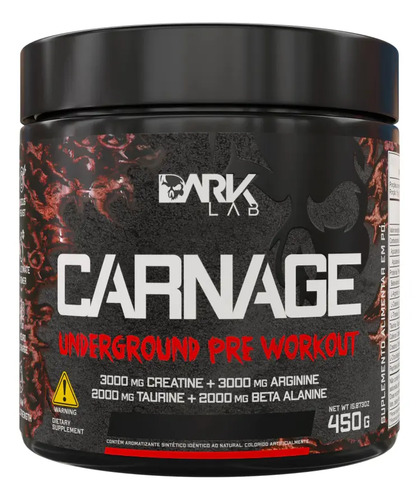 Pre Treino Carnage Pink Lemonade 450g com Creatina Dark Lab