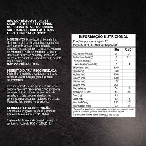 Pré-Treino Evolution Workout 300g Termogênico Sabor Blueberry Soldiers Nutrition Energia Foco Treino