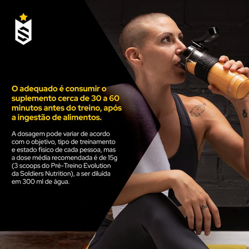 Pré-Treino Evolution Workout 300g Termogênico Sabor Blueberry Soldiers Nutrition Energia Foco Treino