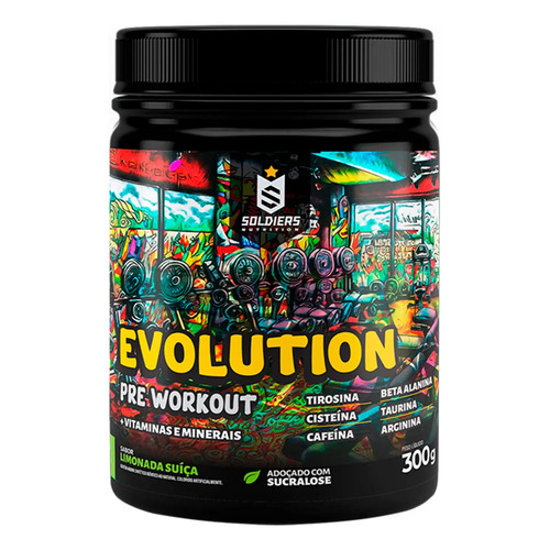 Pre treino evolution workout 300g termogenico sabor limonada 1