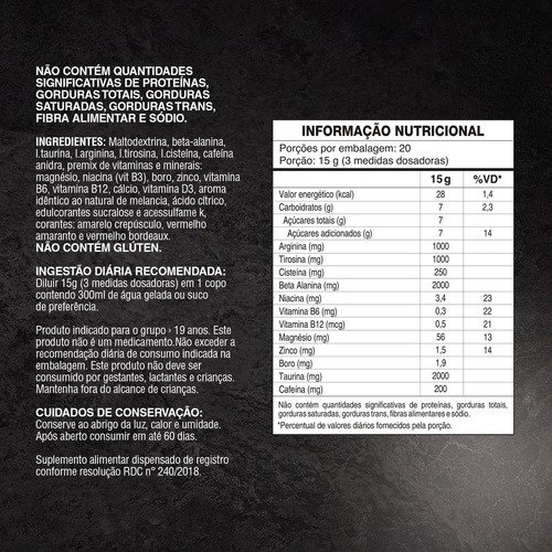 Pré-Treino Evolution Workout 300g Termogênico Sabor Melancia Soldiers Nutrition Energia Foco Treino