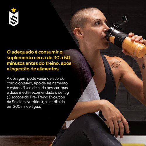 Pré-Treino Evolution Workout 300g Termogênico Sabor Melancia Soldiers Nutrition Energia Foco Treino