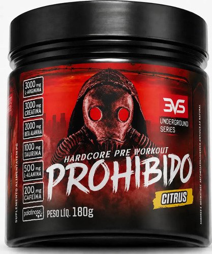 Pre treino prohibido 180g sabor citrus formula avancada co