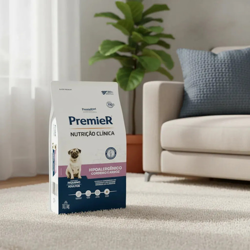Premier Nutrição Clínica Hipoalergênico Para Cães Adultos Porte Pequeno Sabor Cordeiro e Arroz 10,1kg