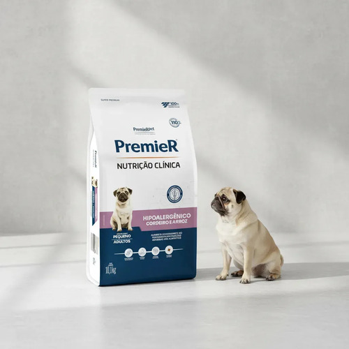 Premier Nutrição Clínica Hipoalergênico Para Cães Adultos Porte Pequeno Sabor Cordeiro e Arroz 10,1kg
