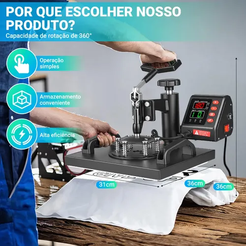 Prensa Térmica Plana Sublimação Transfer Estampa Camiseta220