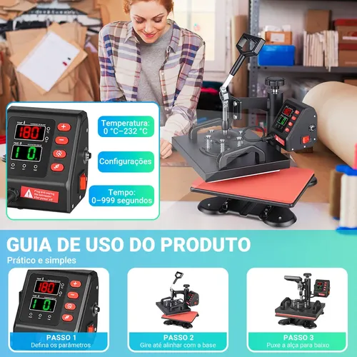 Prensa Térmica Plana Sublimação Transfer Estampa Camiseta220