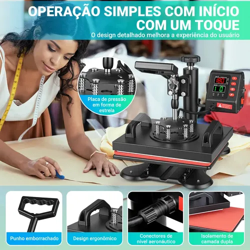 Prensa Térmica Plana Sublimação Transfer Estampa Camiseta220