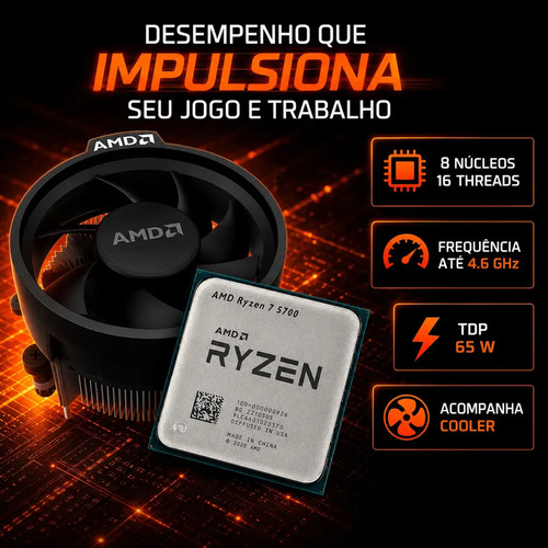 Processador Amd Ryzen 7 5700 4.6ghz 8c 16t Am4
