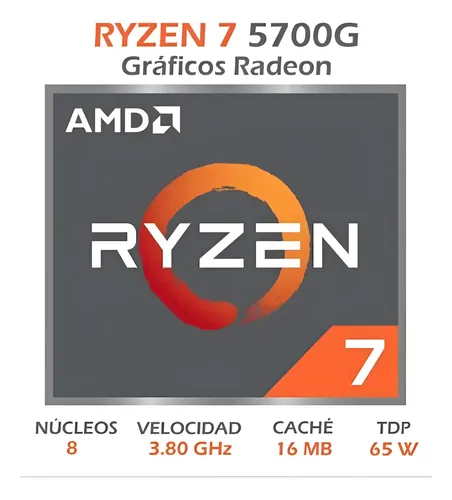 Processador Amd Ryzen 7 5700g 8 Núcleos 16t Am4 100000263box
