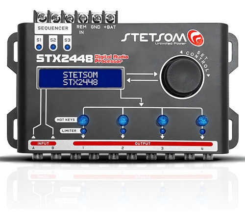 Processador de audio digital automotivo stetsom stx2448 com