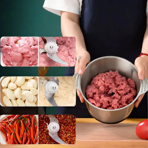 Processador Triturador Elétrico De Alimentos Inox 2 Litros
