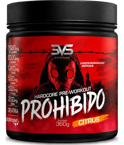 Prohibido pre treino 360g sabor citrus a combinacao perf