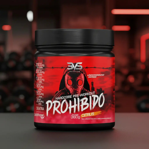 PROHIBIDO PRÉ TREINO 360g - Sabor: Citrus - A Combinação Perfeita de 8 Ingredientes que proporcionam energia do início ao fim do seu Treino
