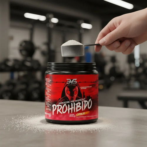 PROHIBIDO PRÉ TREINO 360g - Sabor: Citrus - A Combinação Perfeita de 8 Ingredientes que proporcionam energia do início ao fim do seu Treino