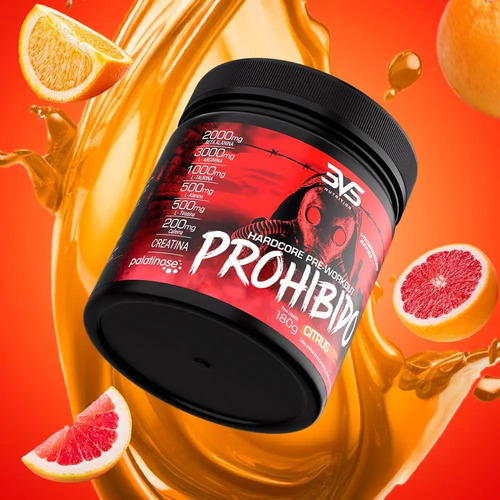 PROHIBIDO PRÉ TREINO 360g - Sabor: Citrus - A Combinação Perfeita de 8 Ingredientes que proporcionam energia do início ao fim do seu Treino