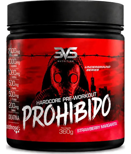 Prohibido pre treino 360g sabor strawberry margarita moran