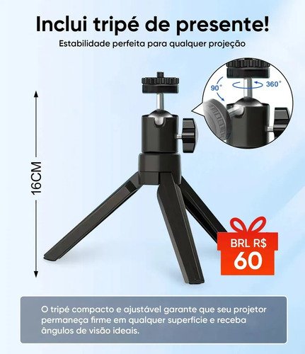 Projetor Android 4k Profissional 10000 Lm Ansi Wi-fi Full Hd 5g Bluetooth Portátil HDMI USB TF