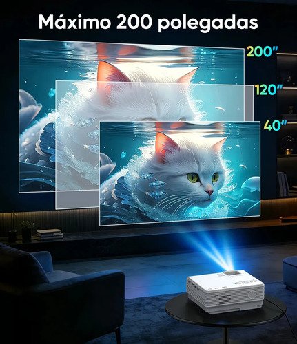 Projetor Android 4k Profissional 10000 Lm Ansi Wi-fi Full Hd 5g Bluetooth Portátil HDMI USB TF