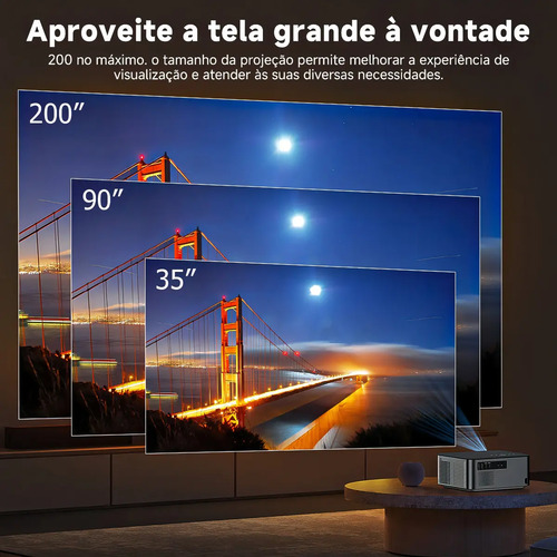 Projetor Bettdow AC1041 Full HD 1080p 15000lm com Wi-Fi e Bluetooth
