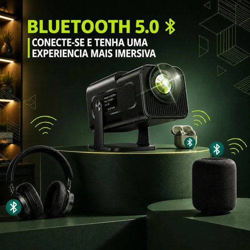 Projetor Hy320 Mini Smart TV Android WiFi 6 390 ANSI Lumens Full HD Suporte 4K HDMI Bluetooth Alto Falante Cinema Com Controle Remoto Bivolt Portátil Kateluo