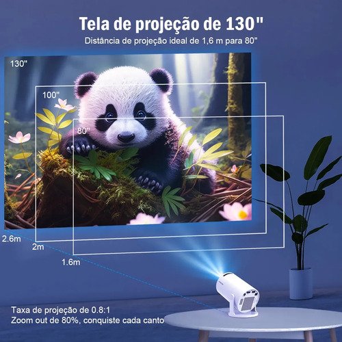 Projetor Magcubic HY300PRO Smart Mini LED Android 14 8K Wi-Fi 6 e Bluetooth 5.4 para Cinema em Casa Allwinner H726