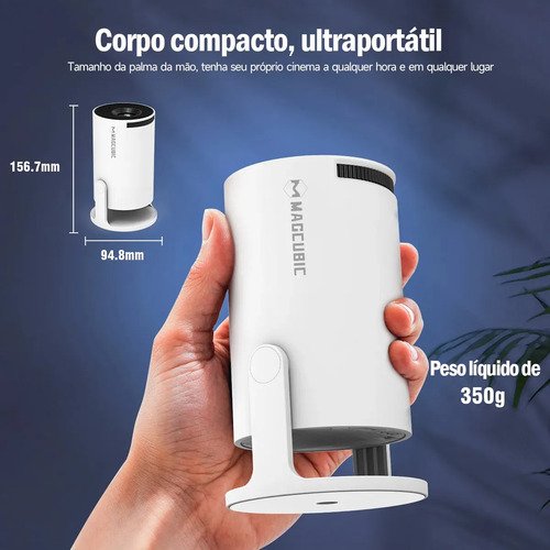 Projetor Magcubic HY300PRO Smart Mini LED Android 14 8K Wi-Fi 6 e Bluetooth 5.4 para Cinema em Casa Allwinner H726