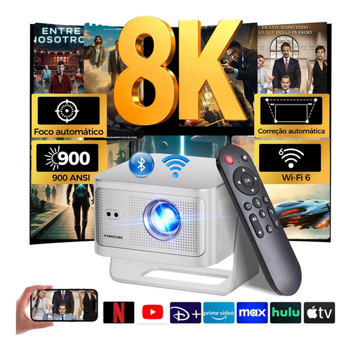 Projetor magcubic hy350max smart com android wi fi e bluetoo