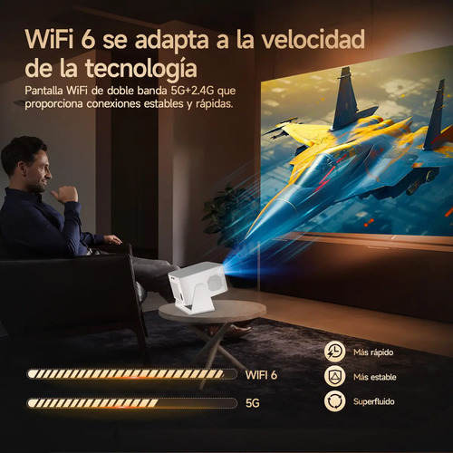 Projetor Magcubic HY350MAX Smart com Android, Wi-Fi e Bluetooth para Filmes em 8K