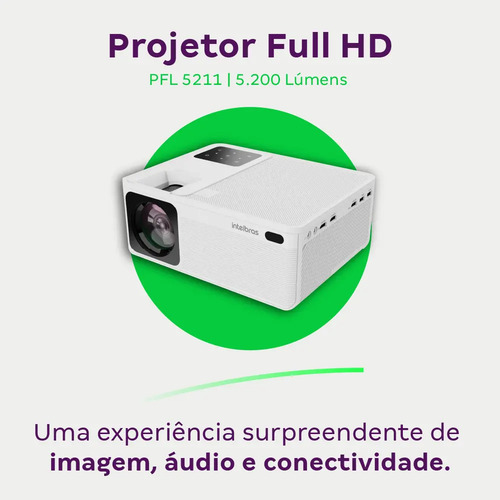 Projetor PFL5211 Full HD 5200lm Branco Intelbras 127/220V