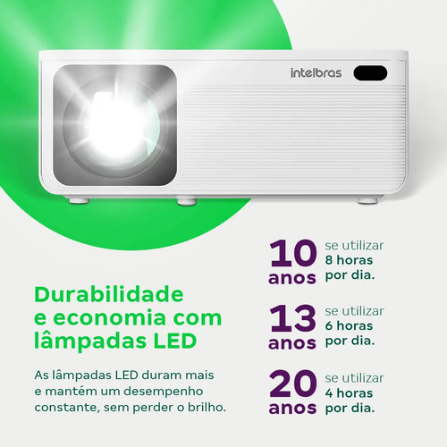 Projetor PFL5211 Full HD 5200lm Branco Intelbras 127/220V