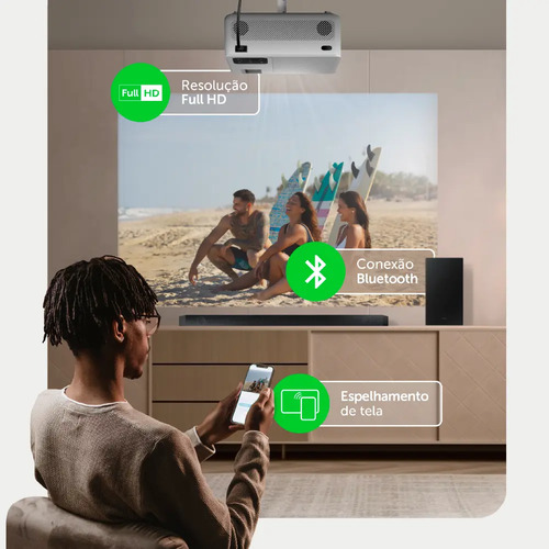 Projetor PFL5211 Full HD 5200lm Branco Intelbras 127/220V