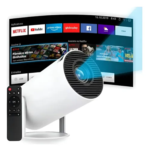 Projetor portatil 4k hd android 110 smart wifi 5g bluetooth