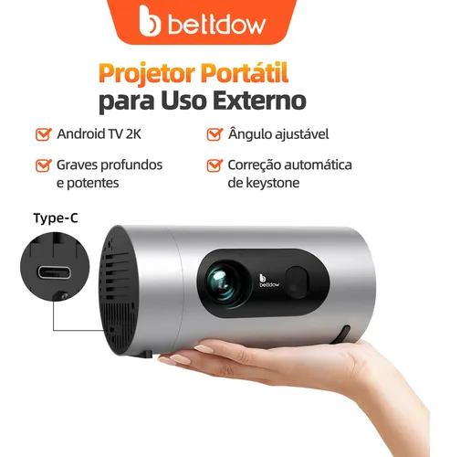 Projetor Portátil Bettdowac1093pro 350ansi 4kgtv Com Netflix
