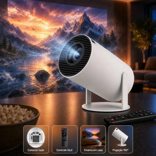 Projetor portatil hy300 mini 4k compativel android 11 wi fi