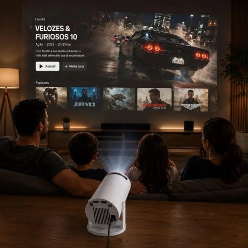 Projetor Smart Portátil Full Hd 4k Android 11 Wi-fi Bluetooth tv Mini Projetor hy300 Home Theater Cinema Em Casa Imagem Nítida Som Potente Compatível Com Diversos Dispositivos Branco LUZTUDO