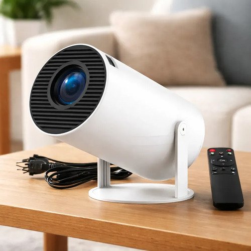 Projetor Smart Portátil Full Hd 4k Android 11 Wi-fi Bluetooth tv Mini Projetor hy300 Home Theater Cinema Em Casa Imagem Nítida Som Potente Compatível Com Diversos Dispositivos Branco LUZTUDO