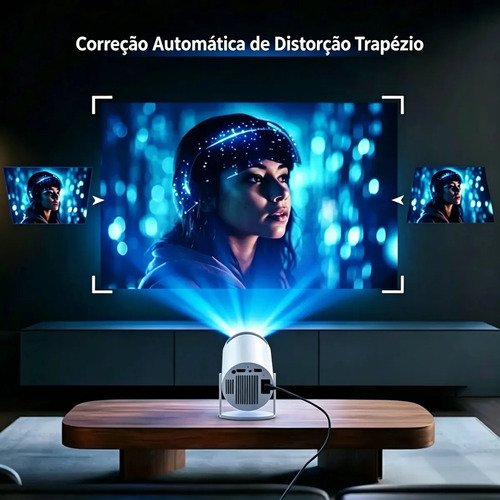 Projetor Smart Portátil Full Hd 4k Android 11 Wi-fi Bluetooth tv Mini Projetor hy300 Home Theater Cinema Em Casa Imagem Nítida Som Potente Compatível Com Diversos Dispositivos Branco LUZTUDO