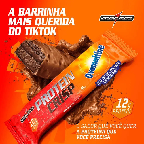 Protein Crisp Bar Ovomaltine 12 Unidades 45g Integralmedica Ovomaltine